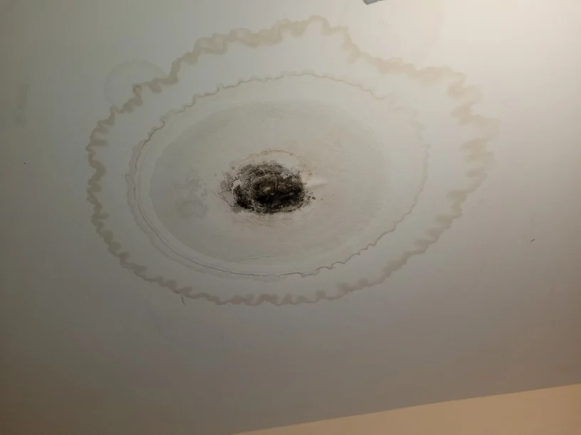 a leak being showed on the ceiling 
